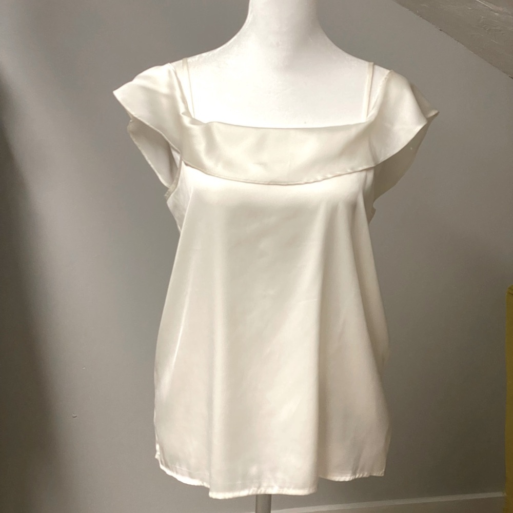 EXPRESS Off-White Silky Tank Top